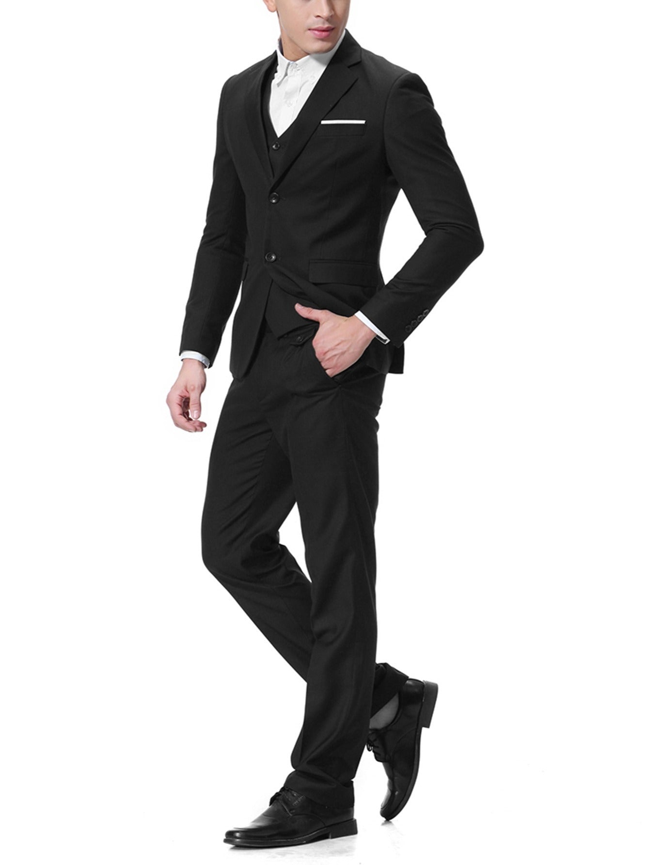 New Men's Two-button Business Casual Suit Three-piece Suit