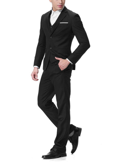New Men's Two-button Business Casual Suit Three-piece Suit