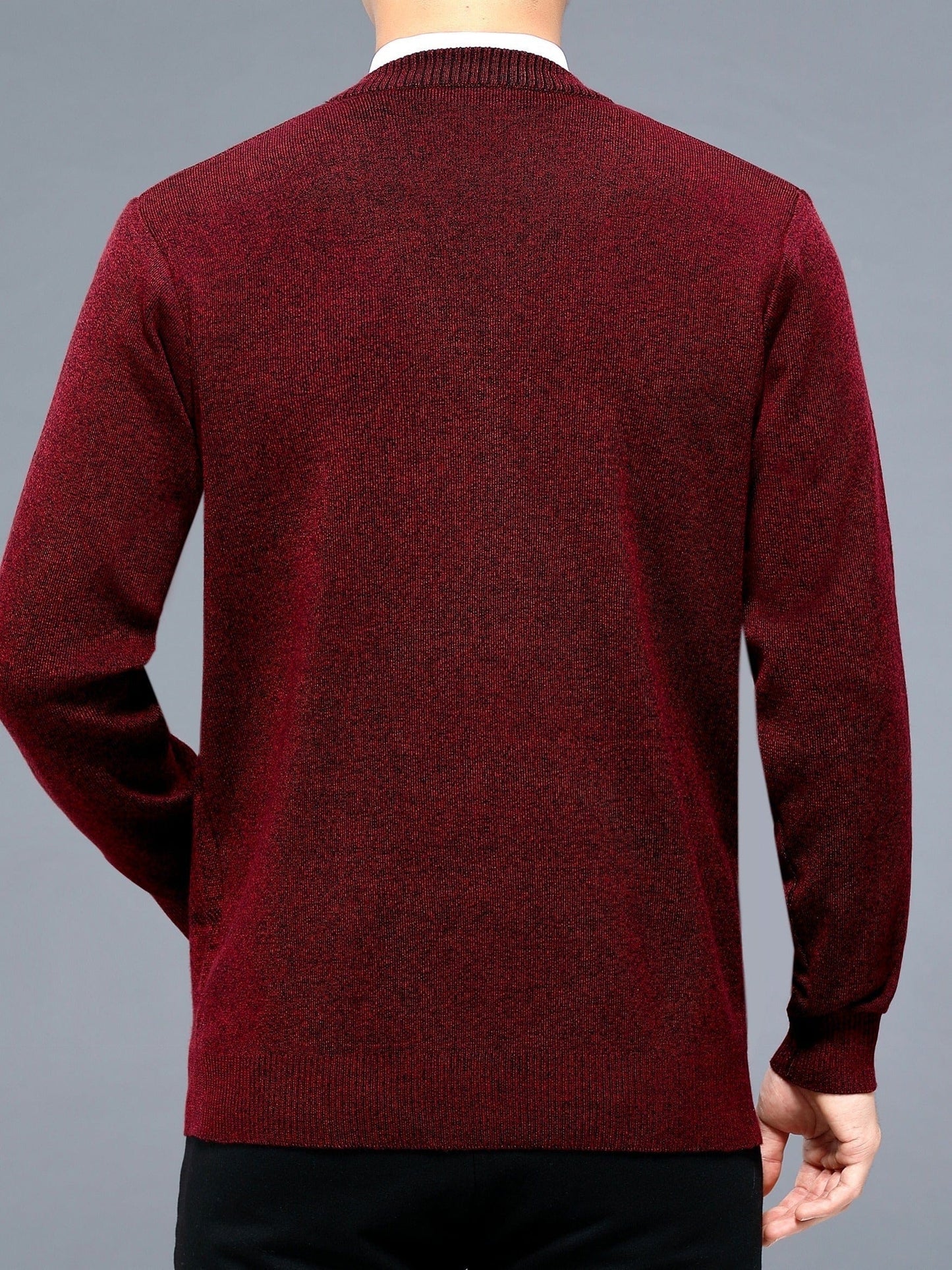 Men's Red V-neck Cardigan Button Up Sweater Plaid Knit Cardigan For Spring Fall Winter Men's Clothes