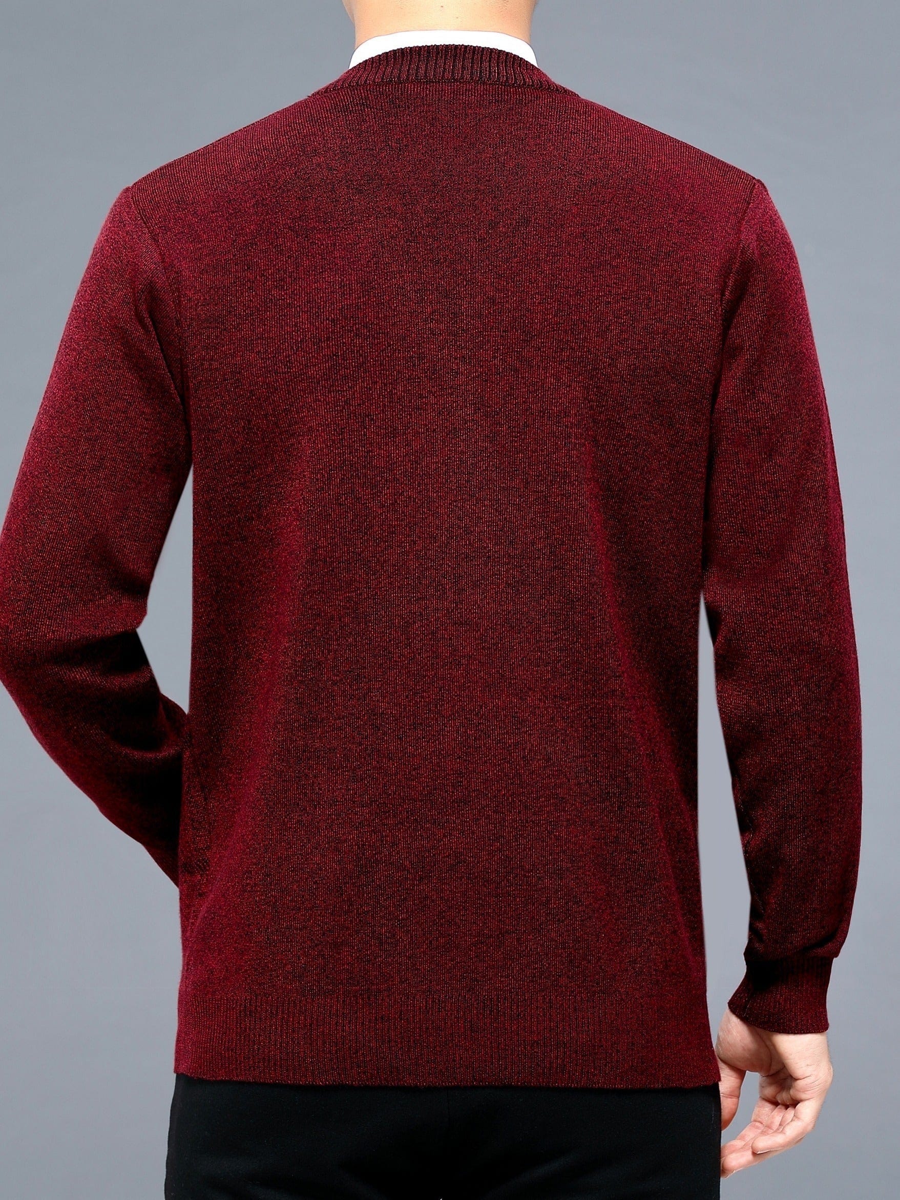 Men's Red V-neck Cardigan Button Up Sweater Plaid Knit Cardigan For Spring Fall Winter Men's Clothes
