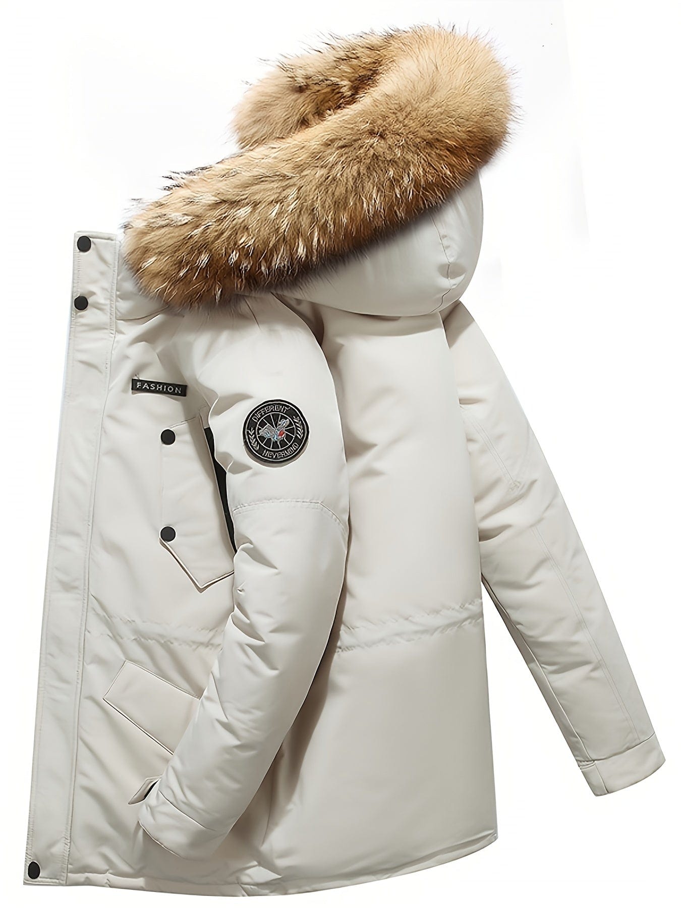 Men's Faux Fur Hooded Parka Jacket Winter Thick Coat Warm Down Jacket