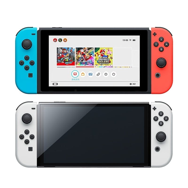 Set Nintendo Switch OLED Model Alb/Albastru Neon/Roșu Neon, versiune japoneză, Consolă de jocuri Home TV