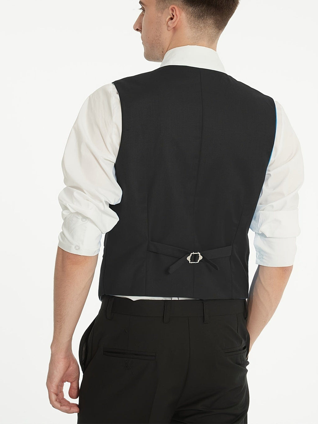 Men's Gentlemen Suits With Slim Fit Blazer & Double Breasted Vest & Pants Set For Wedding Formal Business Party