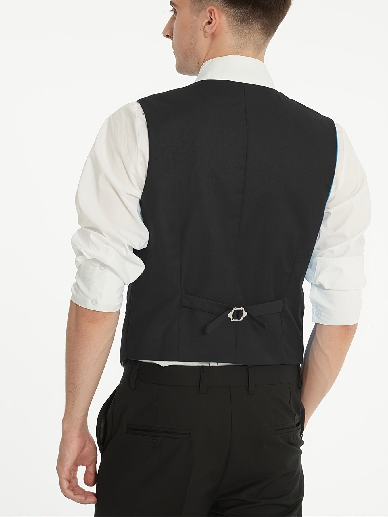 Men's Gentlemen Suits With Slim Fit Blazer & Double Breasted Vest & Pants Set For Wedding Formal Business Party