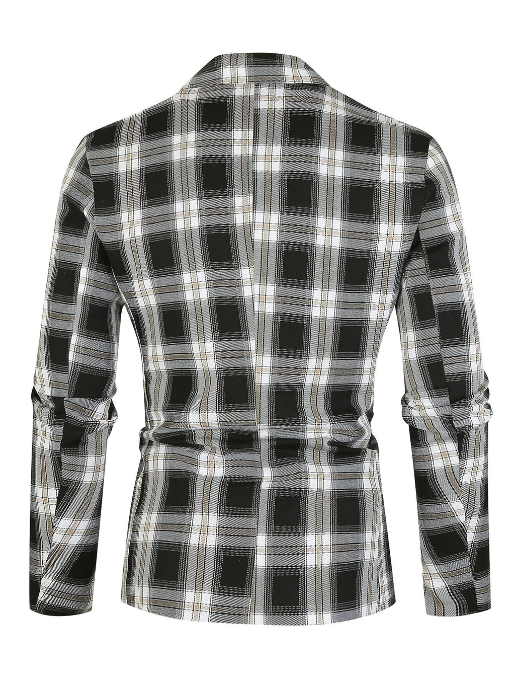 Men's Classic Fit Suits, Autumn Winter Casual Sports Slim Fit One Button Plaid Print Blazer Light Jacket