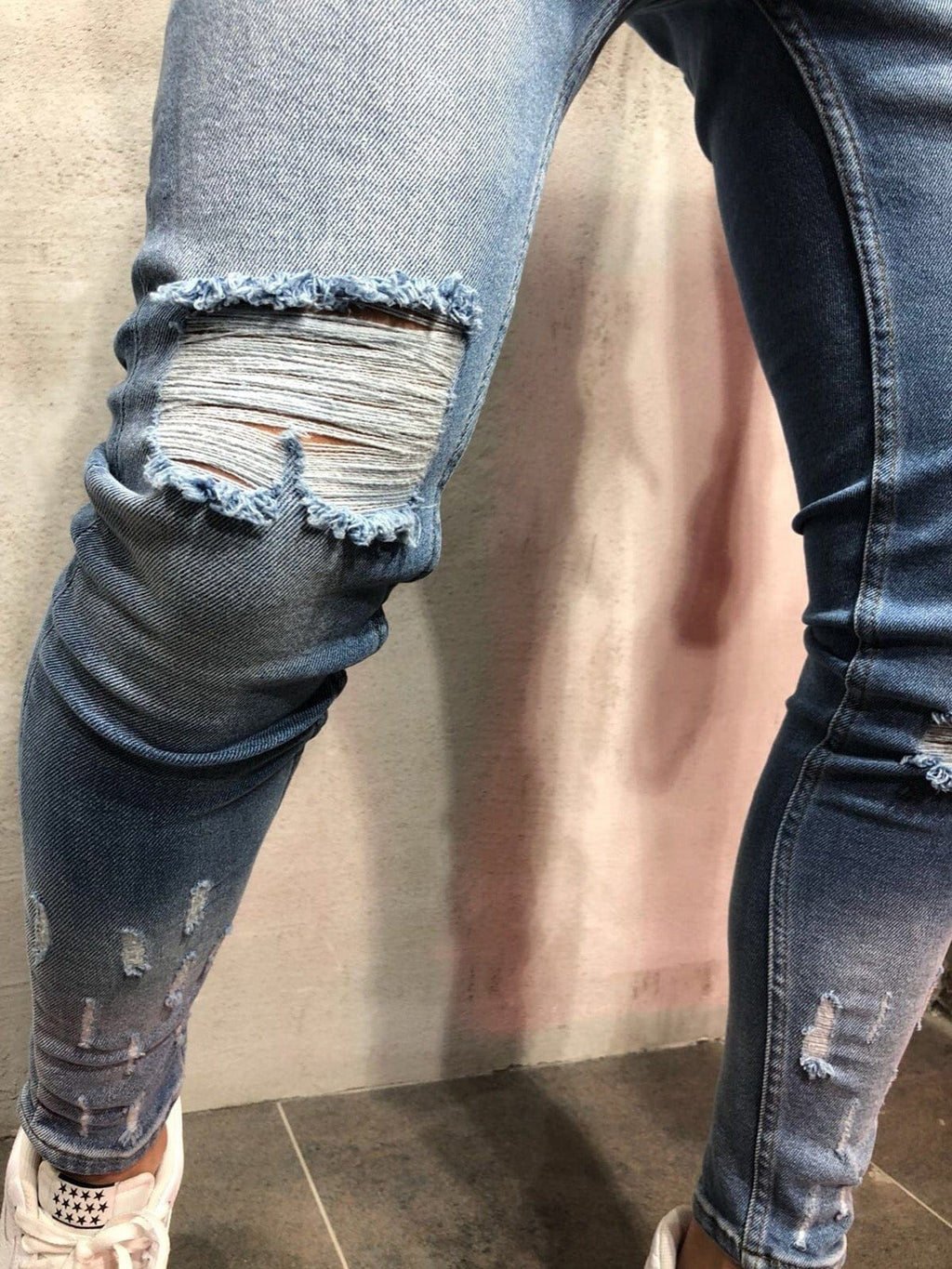 Men's Ripped Knee Skinny Jeans
