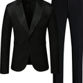 Men's V-neck Blazer Suit With Pants, One Button Top, Plain Color Smart Casual Wear