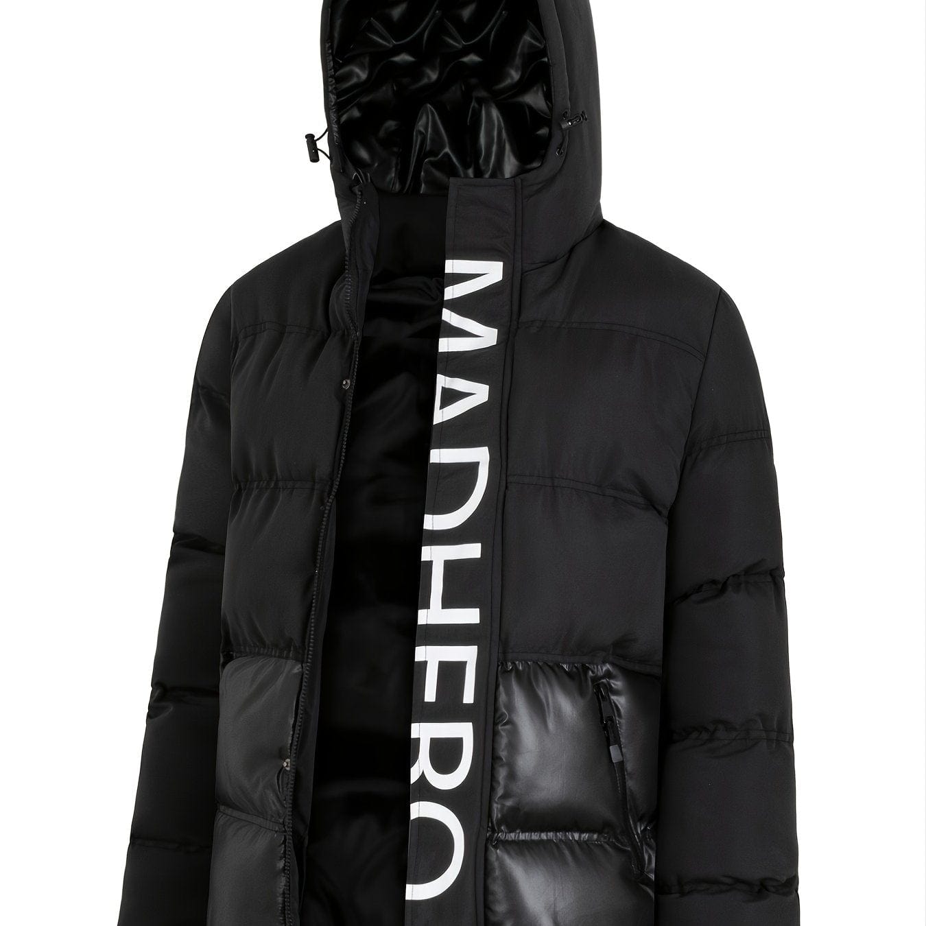 Men's New Cotton Coat Hooded Printed Puffer Winter Coat