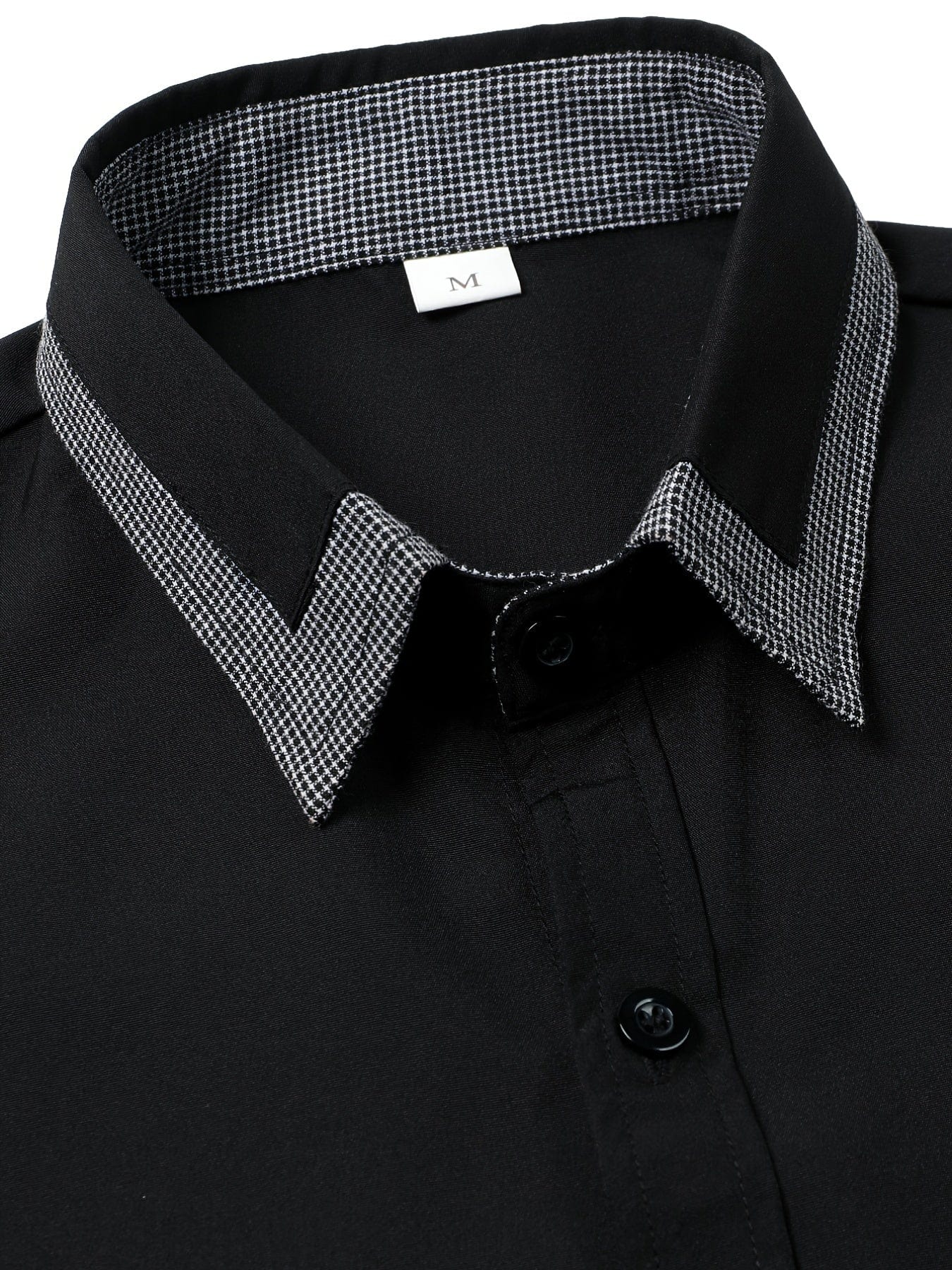 Men's Button Down Plaid Collar  Long Sleeve Shirt, Business Casual Dress Shirts