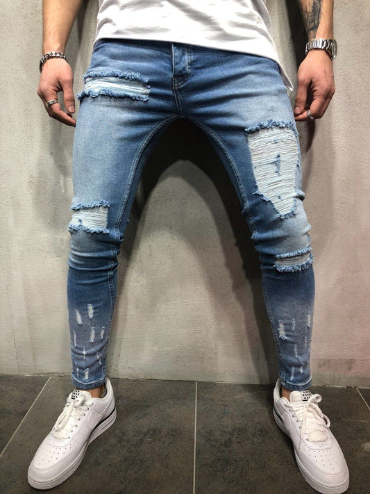 Men's Ripped Knee Skinny Jeans