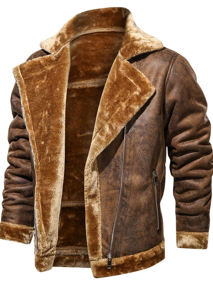Men's Fur And Fur Slim Suede Jacket