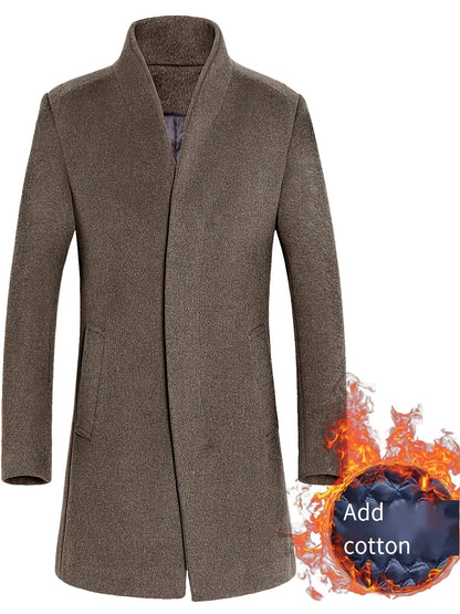 Men's Woolen Business Jacket Fashion Slim Fit Mid-length Woolen Coat For Autumn/Winter Best Sellers