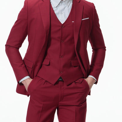 New Men's Two-button Business Casual Suit Three-piece Suit