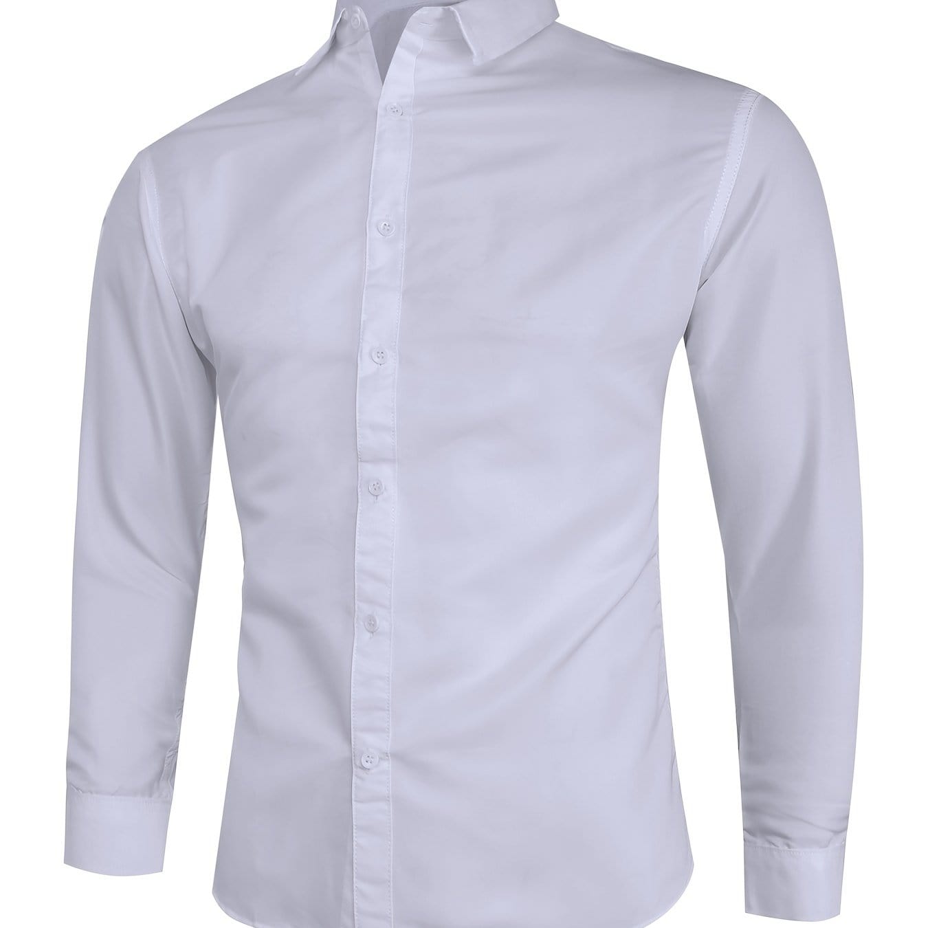 Thin Material, One Size Smaller, Business Button Up Shirt Solid Color Men's Long Sleeve Shirt Christmas Gifts