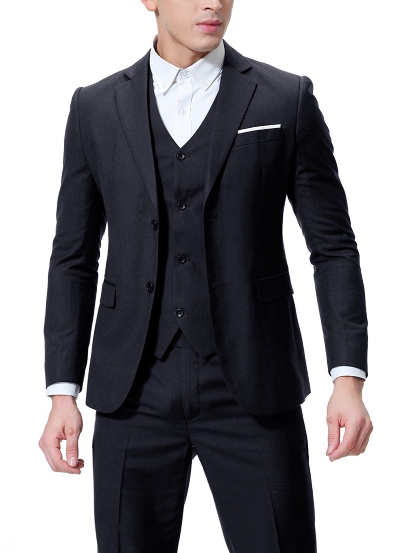 2022 New Men's Two-button Business Casual Suit Three-piece Suit