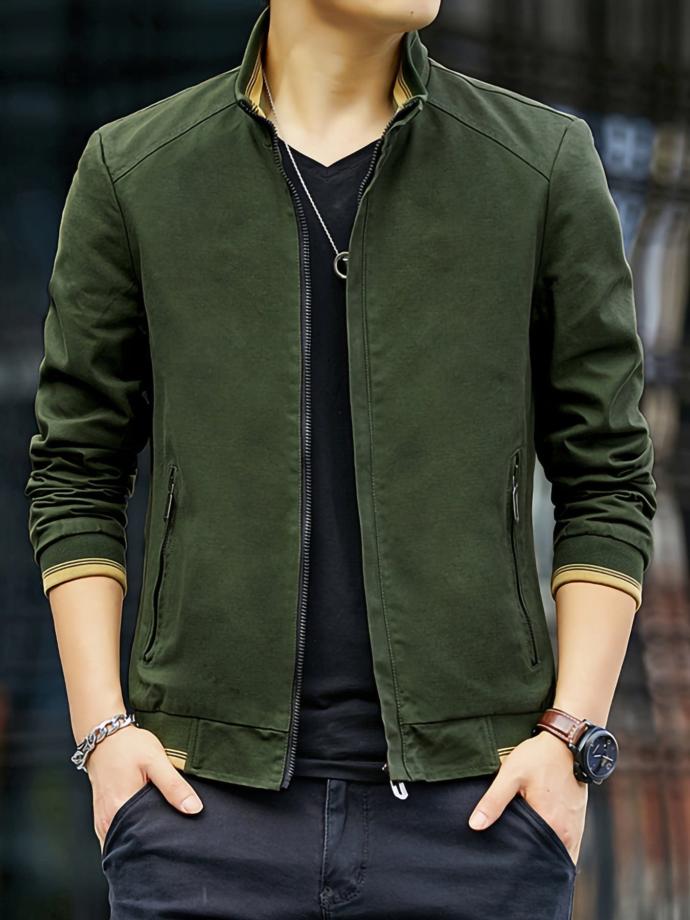 2022 Autumn And Winter New Men's Small Stand Collar Cotton Workwear Plus Size Jacket Coat