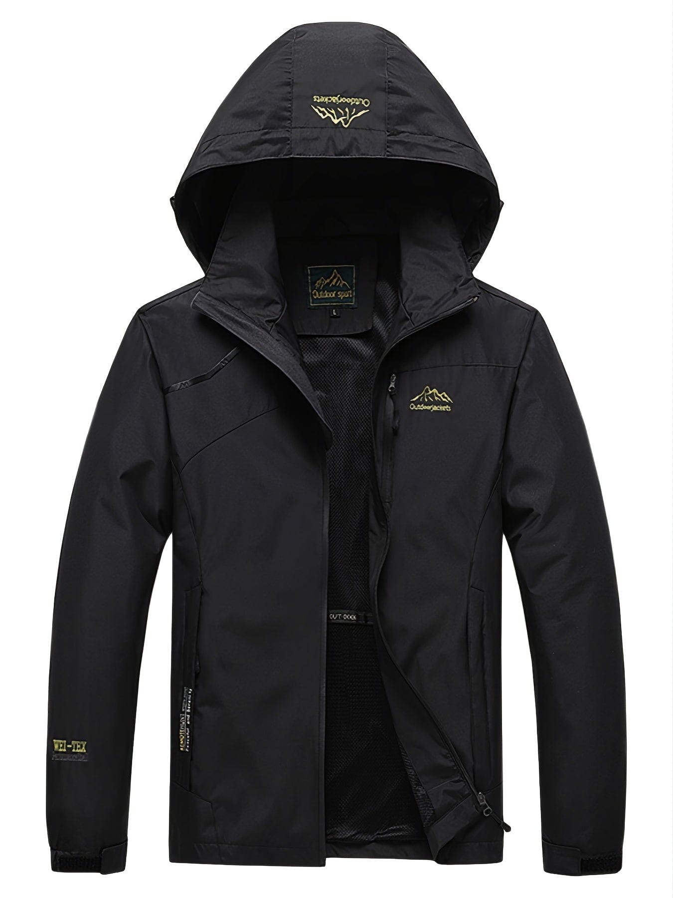 Men's Waterproof Hooded Windbreaker, Zip Up Lightweight Outerwear For Hiking Travel Outdoor, Unisex Clothes