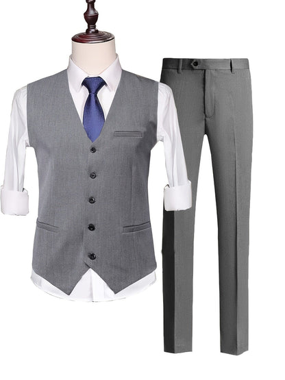New Men's Casual Suit Set, Trend Fashion Business Groom Wedding Dress Suit Set