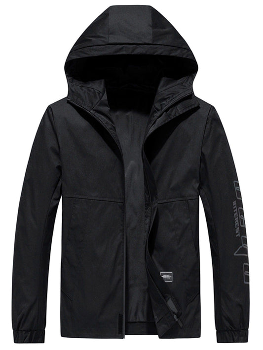 Men's Casual Solid Color Hooded Jacket Christmas Gifts