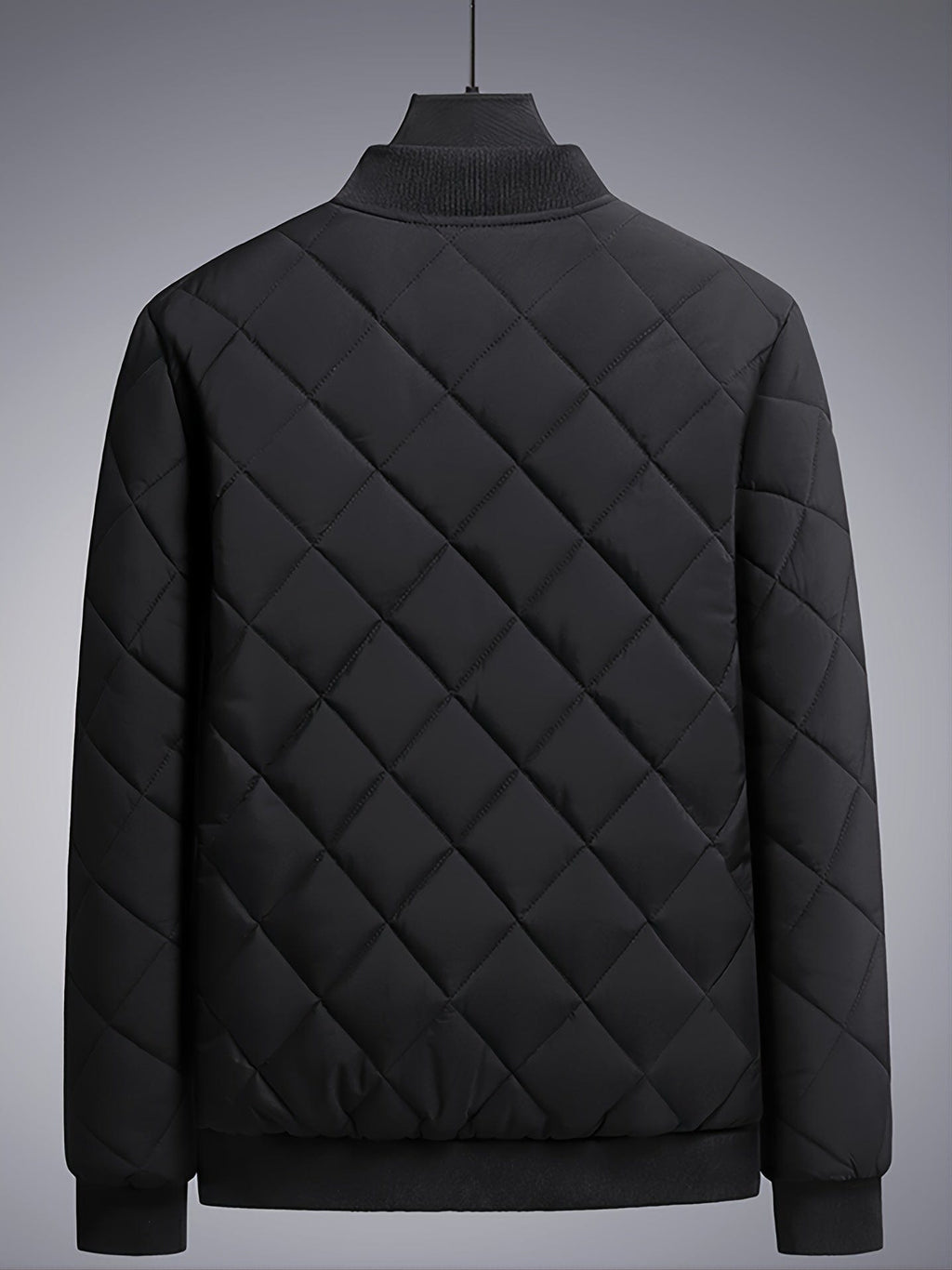 Autumn&Winter New Men's Casual Loose Fashionable Black Stand Collar Long Sleeves Fleece Warm Cotton Coat