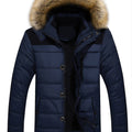 Men's Fall/Winter Fleece Parka Padded Jacket With Faux Fur Hoodie