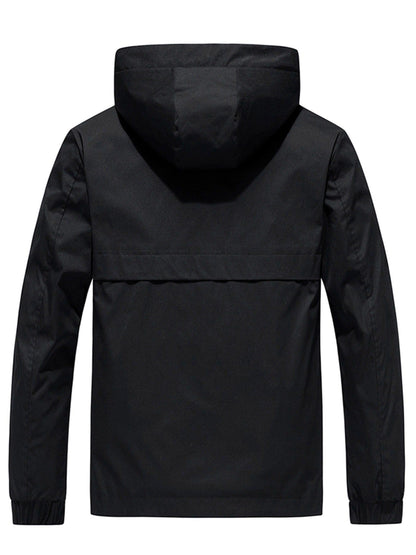 Men's Casual Solid Color Hooded Jacket Christmas Gifts