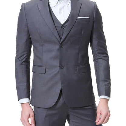 New Men's Two-button Business Casual Suit Three-piece Suit