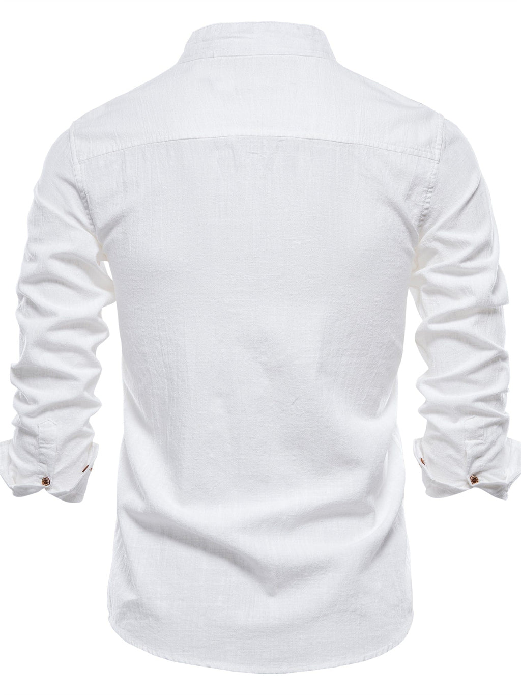Men's Plain Color Cotton Single Breasted Long Sleeve Shirts Men's Clothes