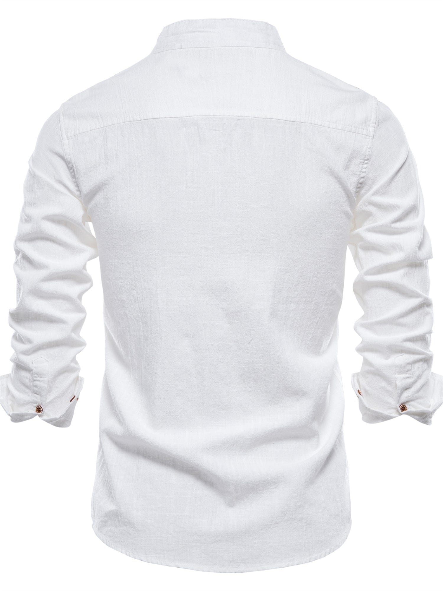 Men's Plain Color Cotton Single Breasted Long Sleeve Shirts Men's Clothes