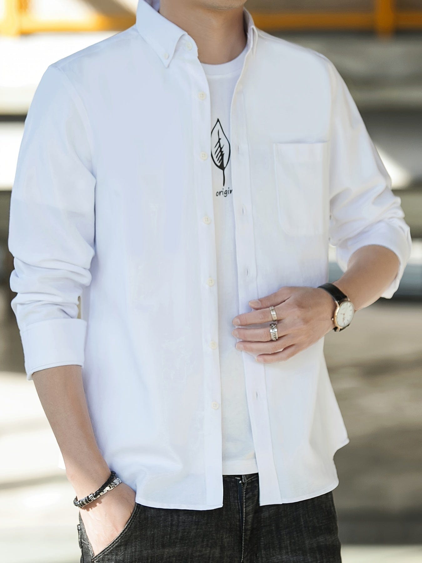 Men's Long Sleeve Button Down Oxford Shirts Christmas Gifts