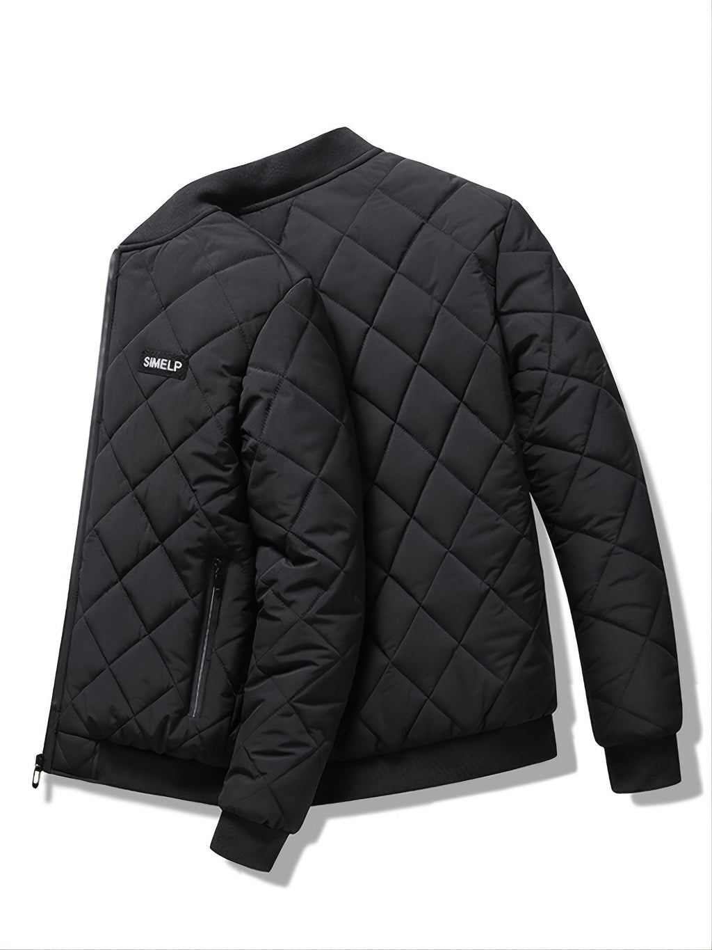 Autumn&Winter New Men's Casual Loose Fashionable Black Stand Collar Long Sleeves Fleece Warm Cotton Coat