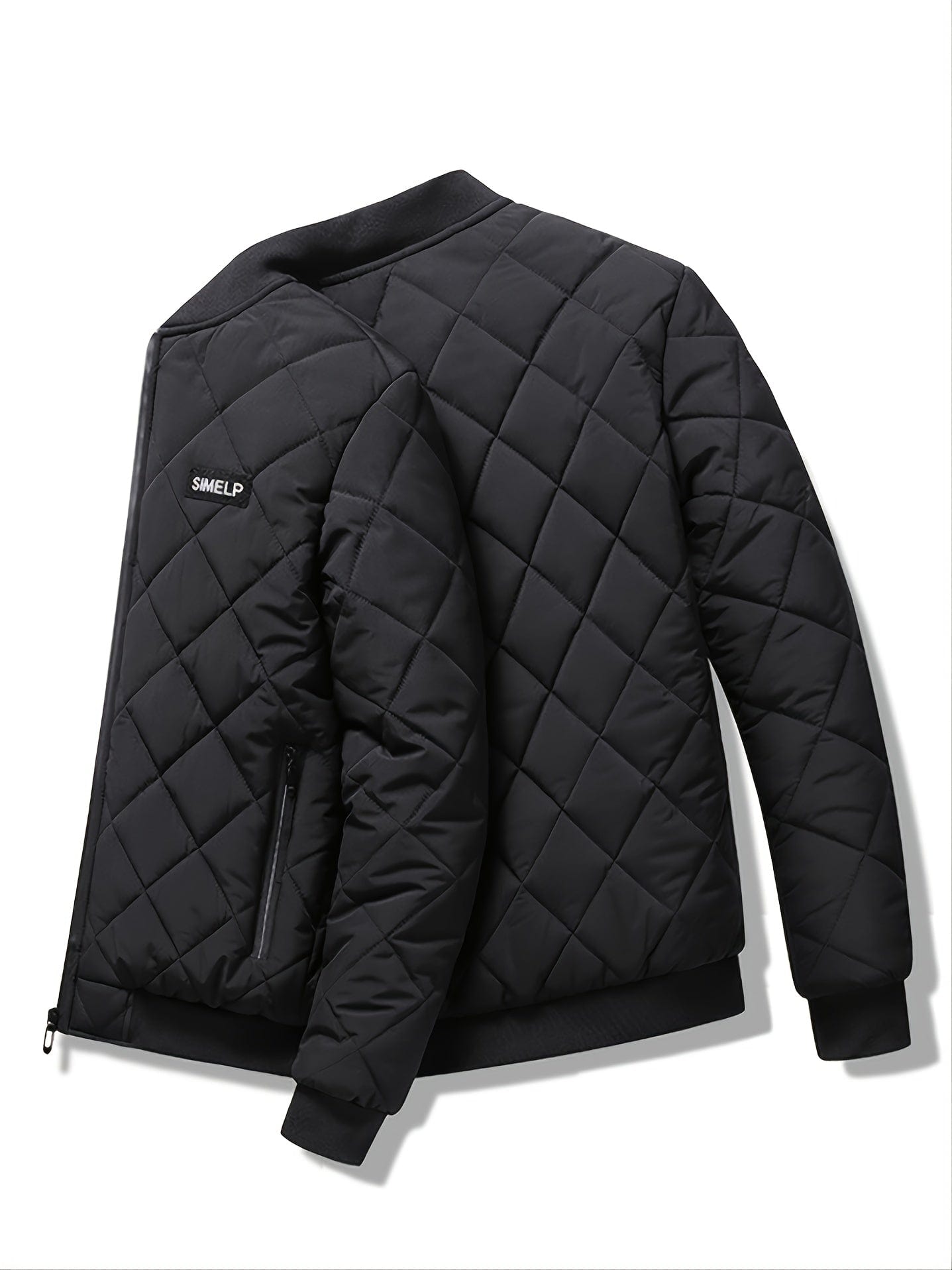 Autumn&Winter New Men's Casual Loose Fashionable Black Stand Collar Long Sleeves Fleece Warm Cotton Coat