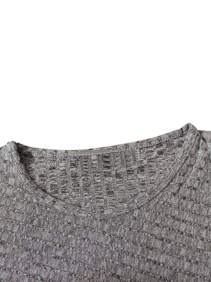 Men's Casual Skinny Solid Striped Long Sleeve T-shirt For Outdoor Sports Running Training