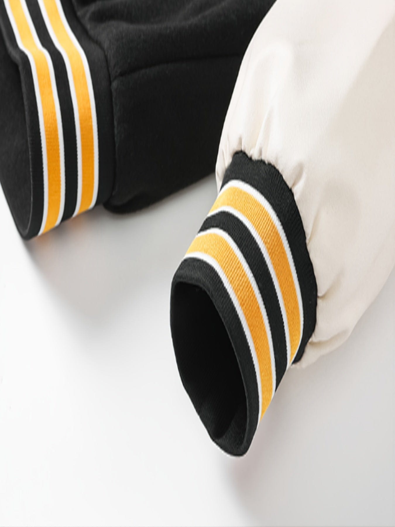 Men's Stand Collar Casual Loose Sports Jacket Color Block "R" Letter Embroidery Button Pocket Coat Top Clothes