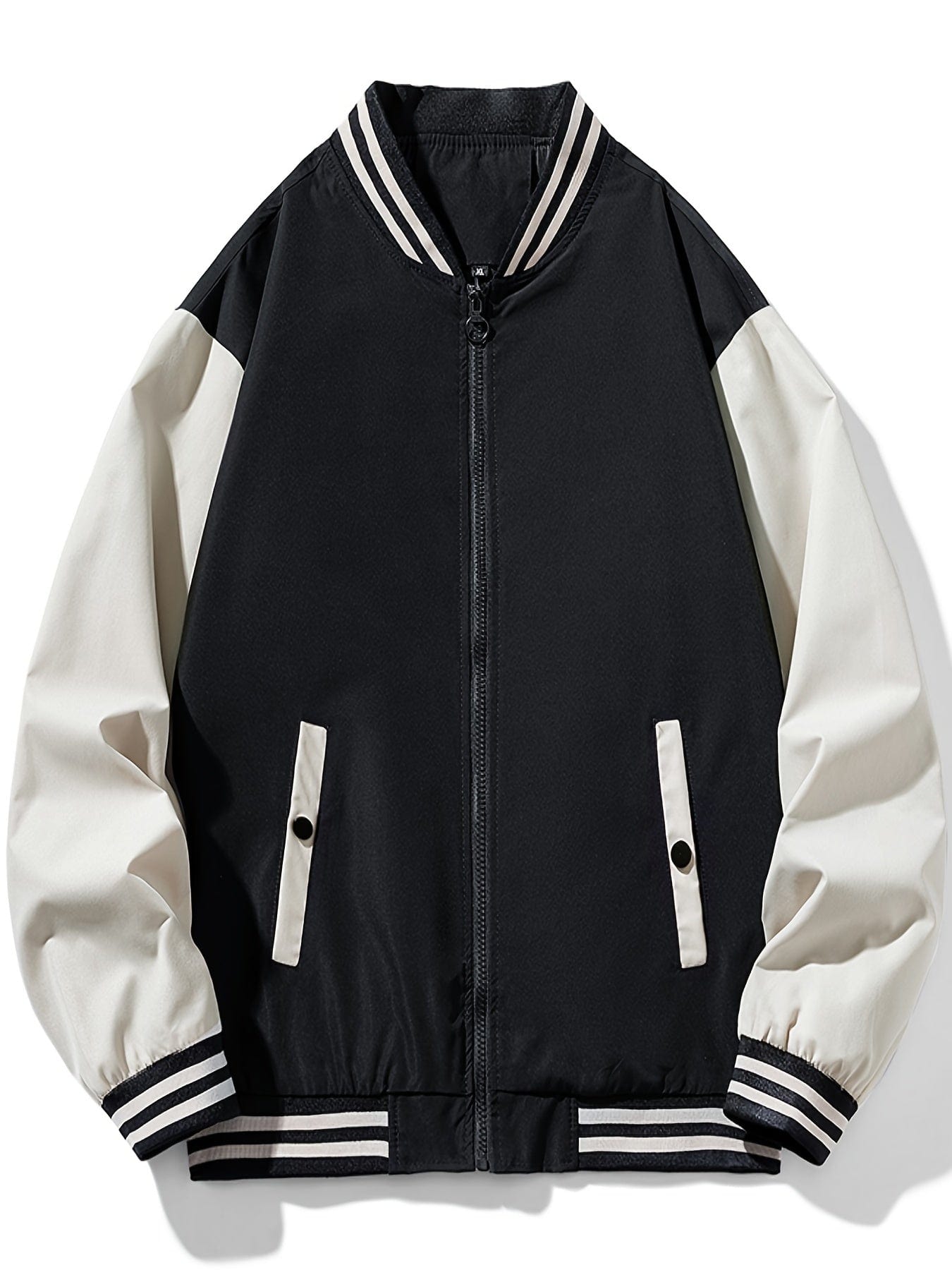 Men's Bomber Zipper Jacket, Casual Streetwear Hip Hop Loose Baseball Coats