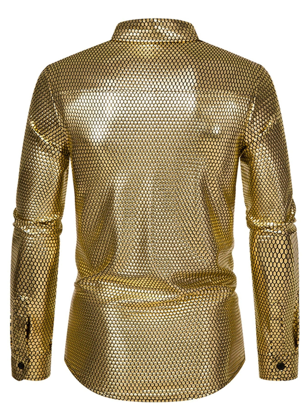 Men's Gold Print Long Sleeve Shirt