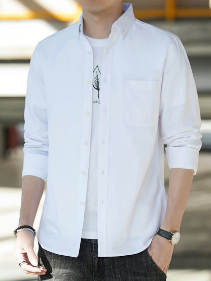 Men's Long Sleeve Button Down Oxford Shirts Christmas Gifts