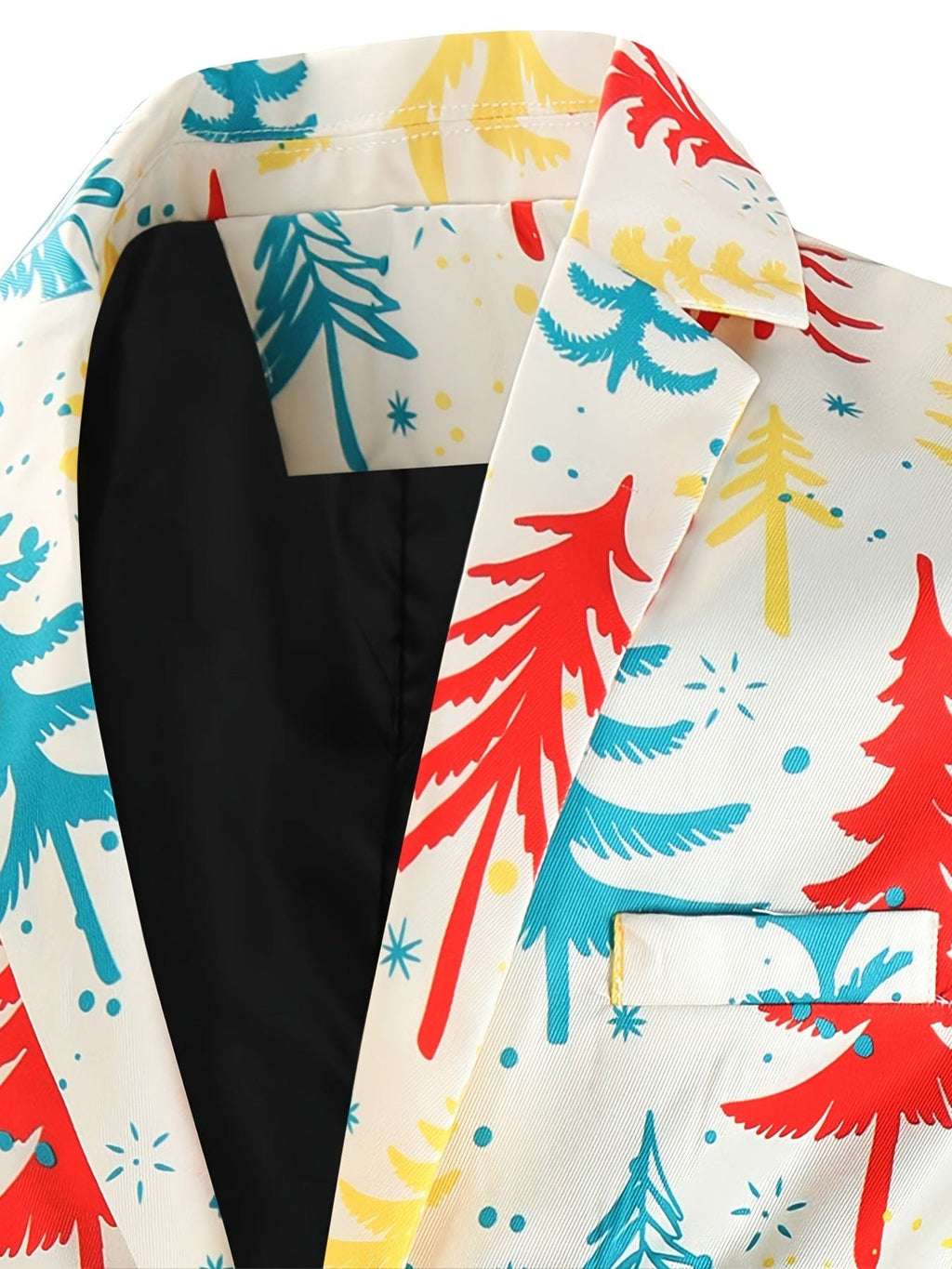 2pcs Men's Suit Jackets And Pants Funny Printed With Christmas Tree