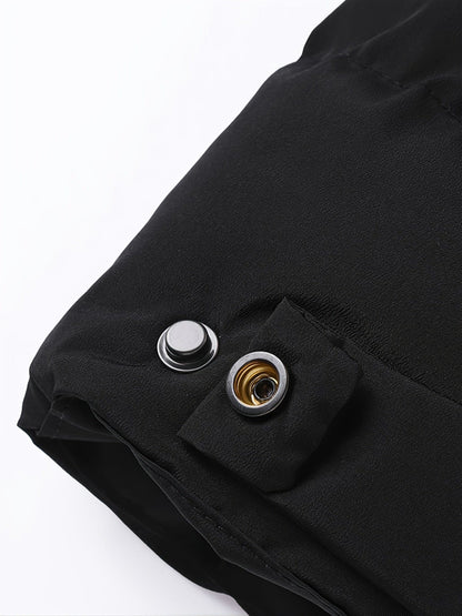 Men's Mid-length Winter Thickened Warm Hooded Padded Jacket