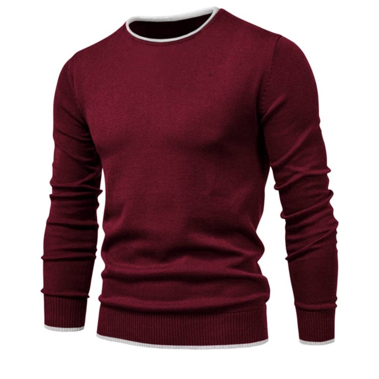 Men's Solid Sweater Crew Neck Long Sleeve Knitted Pullover Jumper Tops