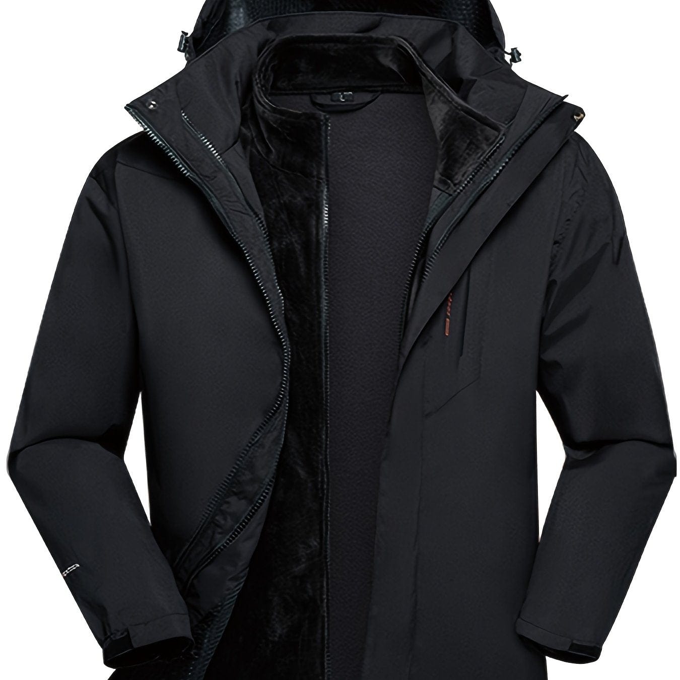 Men's Winter Hooded Jacket Sets Thermal Two Pieces Jacket Hoodie