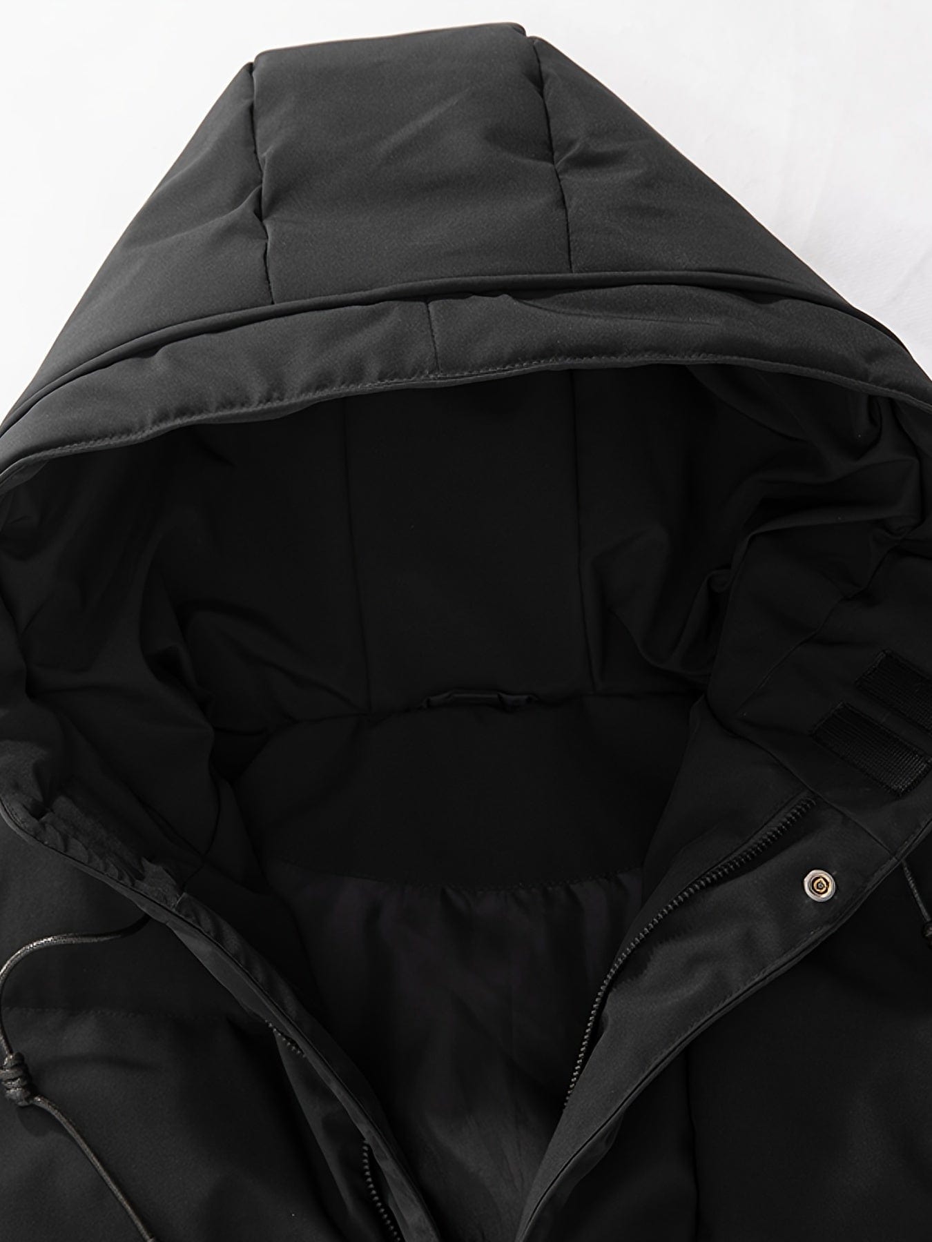 Small Size & Order Size Up Men's Solid Color Long Cotton-padded Jacket With Hood