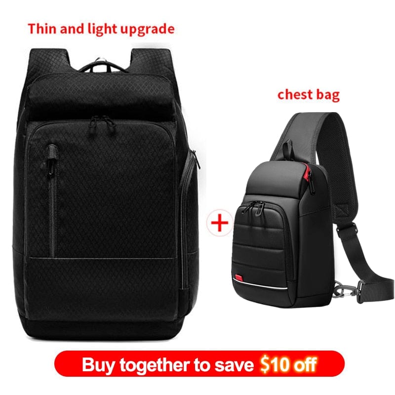EURCOOL 17 Inch Laptop Backpack For Men Waterproof Functional with USB Charging Backpacks Male Business Men's Rucksack Mochila