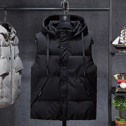 Mens Winter Vests Men's Sleeveless Jacket Thick Camouflage Vest Casual Hooded Waistcoat Male Warm Vests Outwear Plus Size 7XL