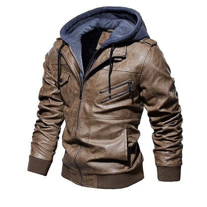 Mens Leather Jackets  Winter New Casual Motorcycle PU Jacket Biker Leather Coats European Windbreaker Genuine Leather Jacket