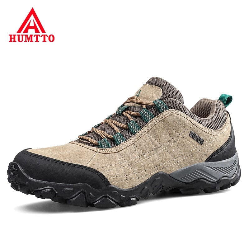 Humtto New Arrival Leather Hiking Shoes Wear-resistant  Outdoor Sport Men Shoes Lace-Up Mens Climbing Trekking Hunting Sneakers