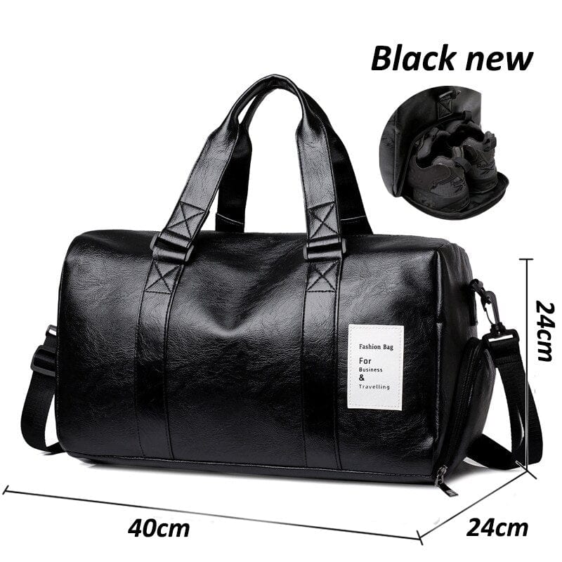 Men Leather Travel Bags Training Large Duffle Independent Shoes Pocket Casual Tote Bag Luggage Overnight Week Handbags XA111ZC