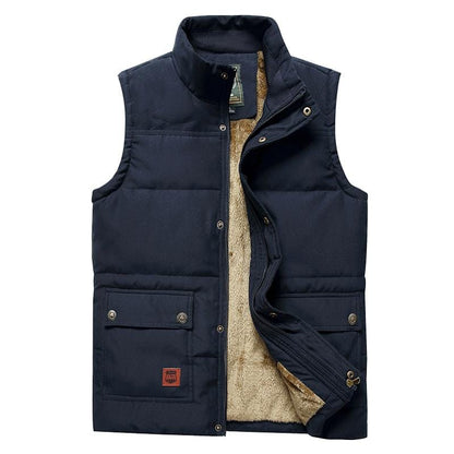 Large Size 5XL Winter Fleece Thick Warm Vest Men Casual Outwear Sleeveless Jacket Male Waistcoat Multi Many Pocket Vest