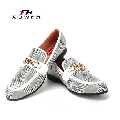 XQWFH Fashion Men's Casual Shoes Handmade Loafers Comfortable Breathable Men Dress Shoes