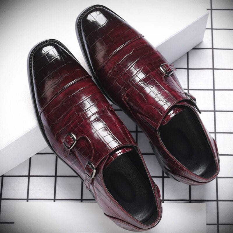 New Men's Brogue Shoes Pattern Shoelace Rubber Leather Shoes Comfortable Wear Resistant Wedding Casual Male Flats